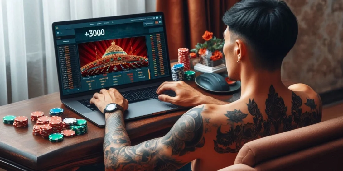 a man gets a deposit at an online casino